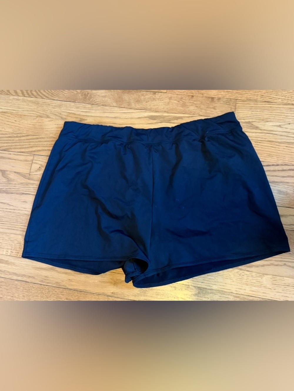 Lands’ End Women’s Plus 20W Black Swim Shorts w/ Built-In Bikini Bottom